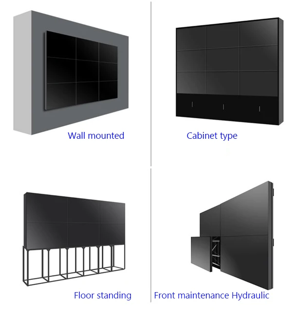 55 Inch 1080p Video Wall Mounted Indoor Digital Advertising Display Board 3.5mm Did 2x2 Video Wall Controller