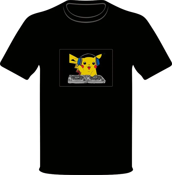 Celebration party costumes EL panel flashing clothes sound  activated light up led t shirt for rave accessories party