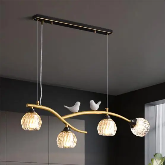 Warm and versatile restaurant cafe glass pendant light popular classic bedroom living room home decoration chandelier