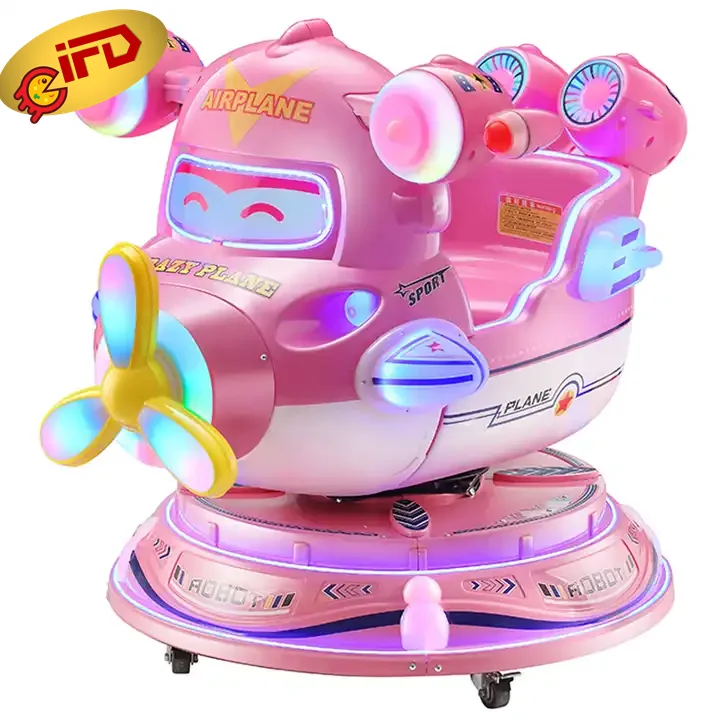 IFD Mp5 Hd Screen Rotation Lifting Cartoon Aircraft Amusement Machine Kiddie Ride Coin Operated Swing Game Machine