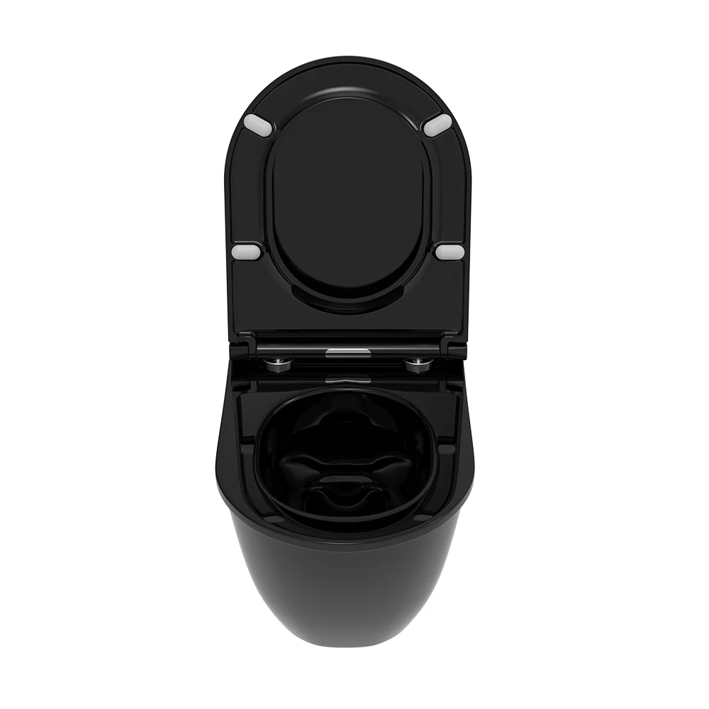 Sunten SU046 Modern D-Shape Urea Toilet Seat Soft Close UF Design for Wall Hung WCs for Bathrooms and Hotels