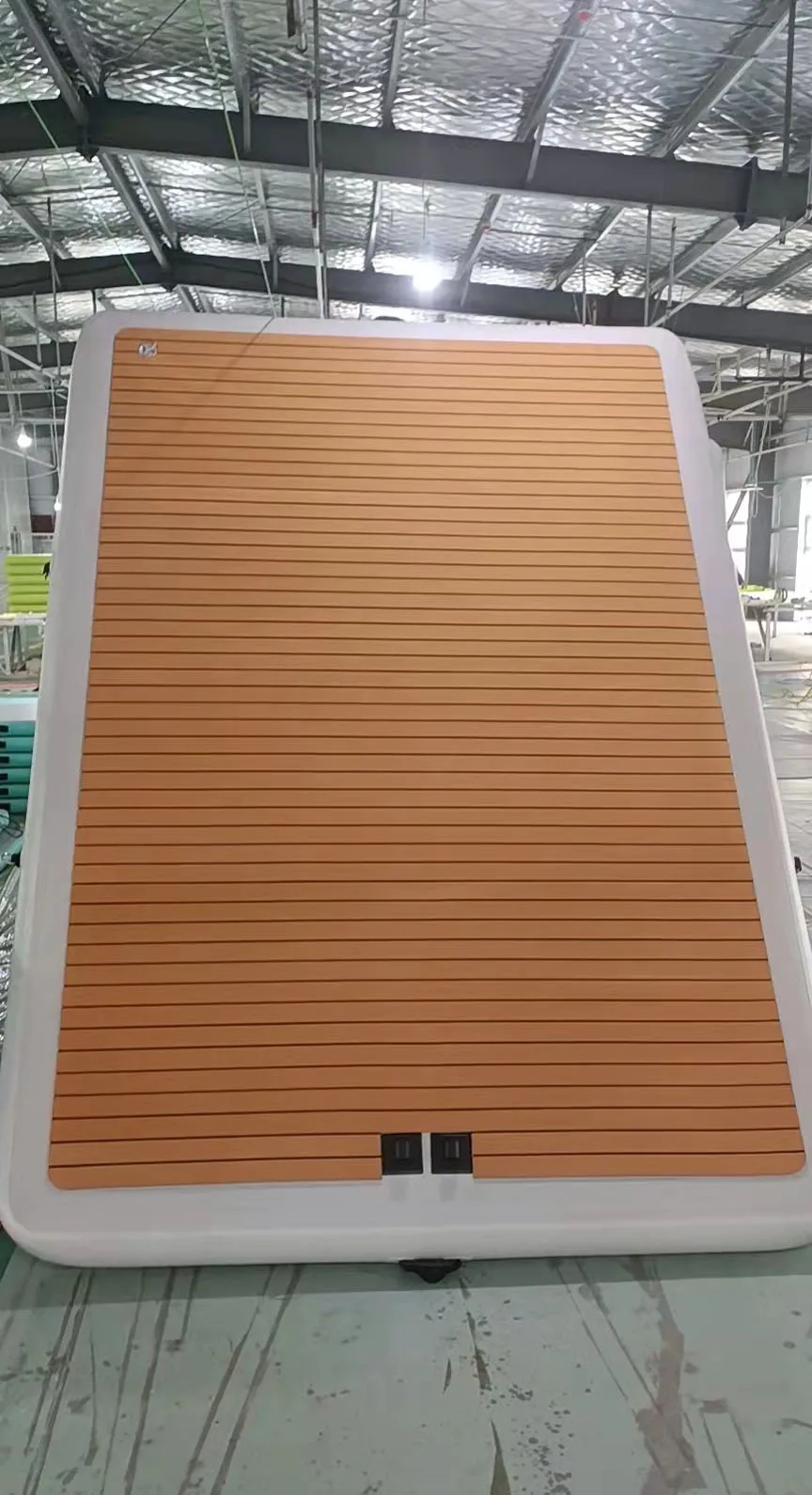 2*4m Large Size Adjustable Inflatable Floating Dock Boat Swim Platform with Aluminum Ladder