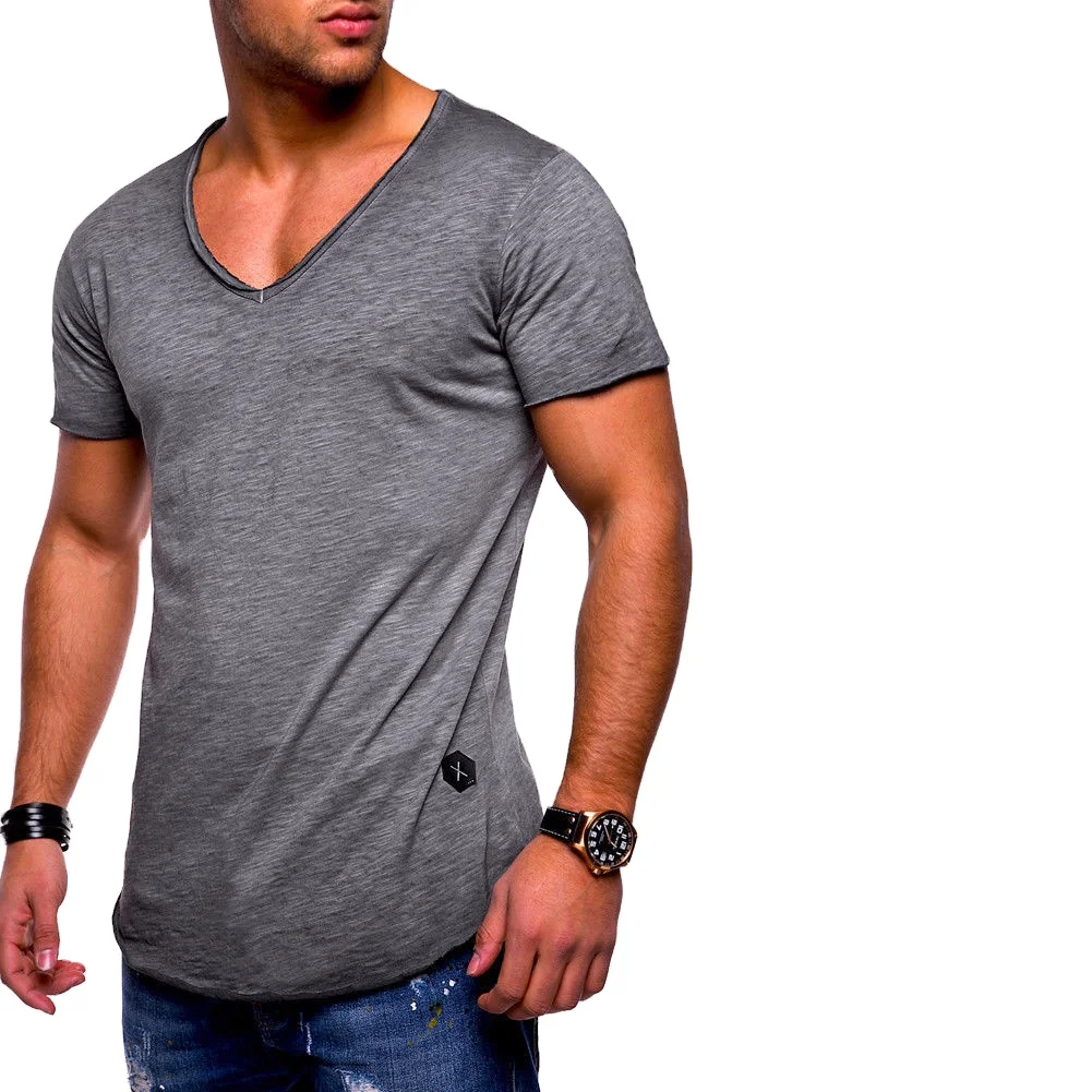2022 Man Hip Hop Logo Short Heavyweight Hemp T Shirts Wholesale Stylish Scoop Neck Sports Clothing T Shirts For Men