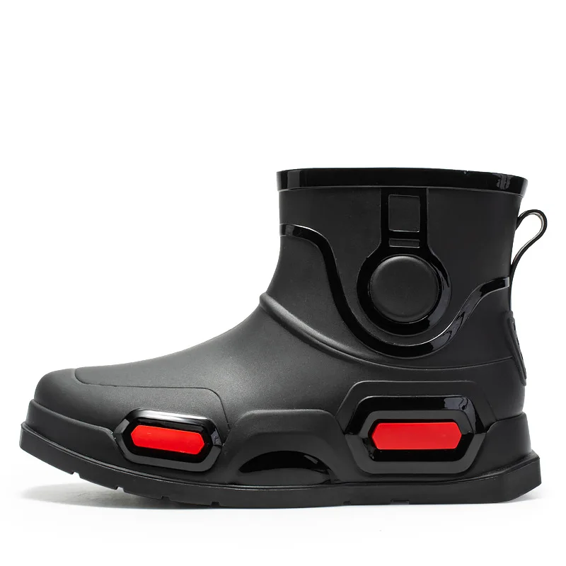 Fashion short rain shoes male adult new rain boots wear thick soles wear-resistant rubber kitchen non- waterproof shoes