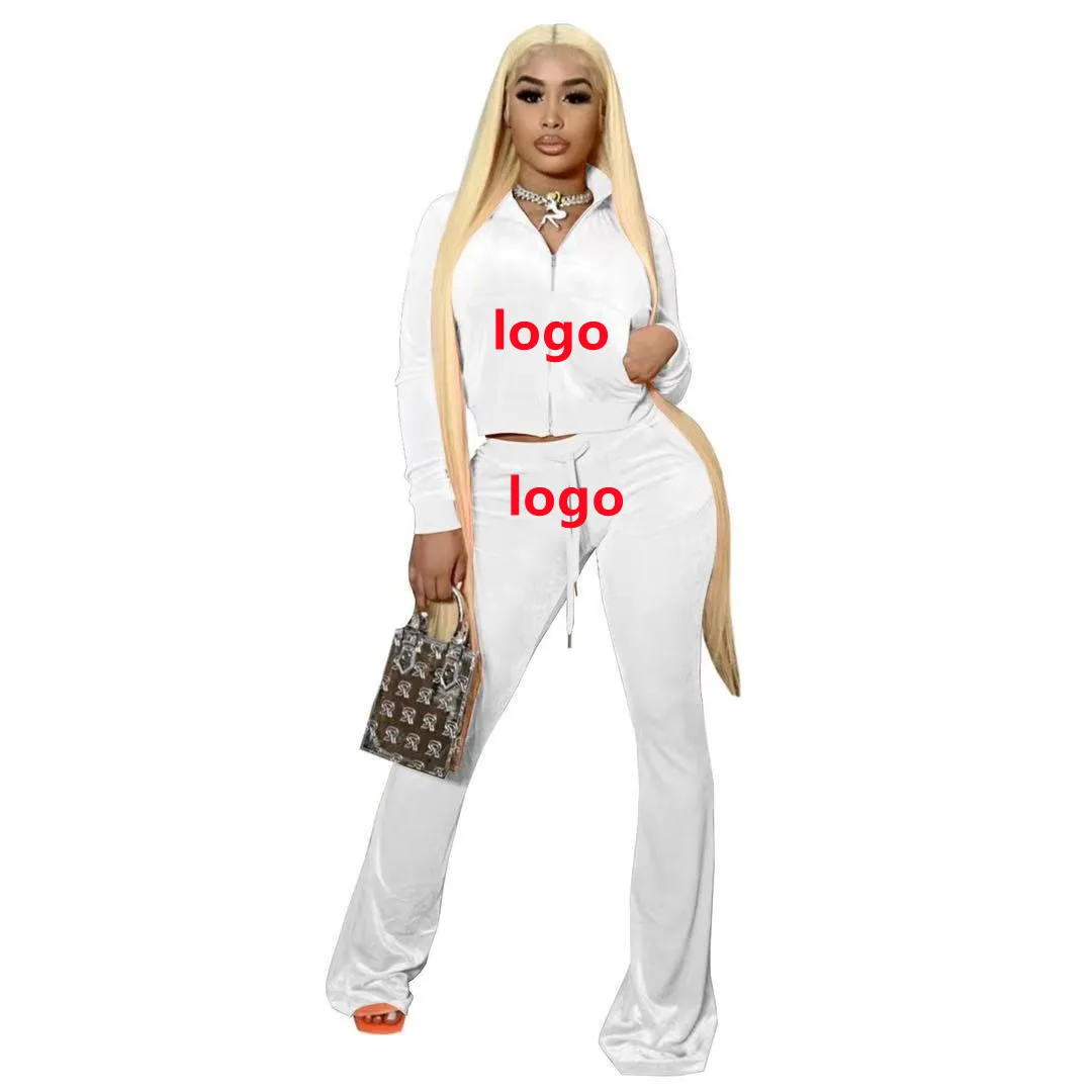 custom logo two piece set velvet  sweatsuit women pants set women s track suits  pajamas  sweatsuit customize sweat suit women