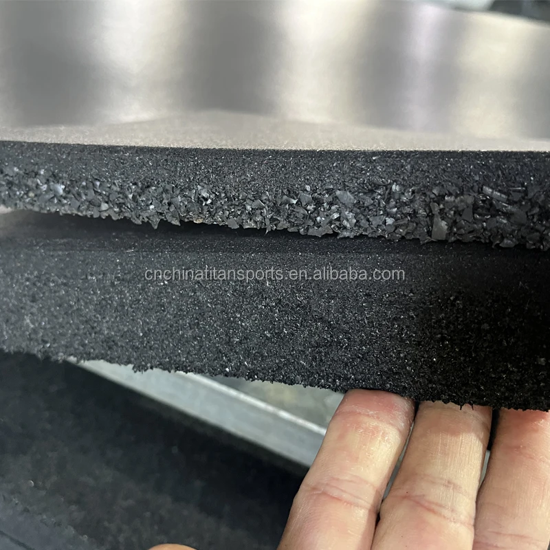 15mm thickness Black with white fleck Rubber GYM Flooring tiles mat