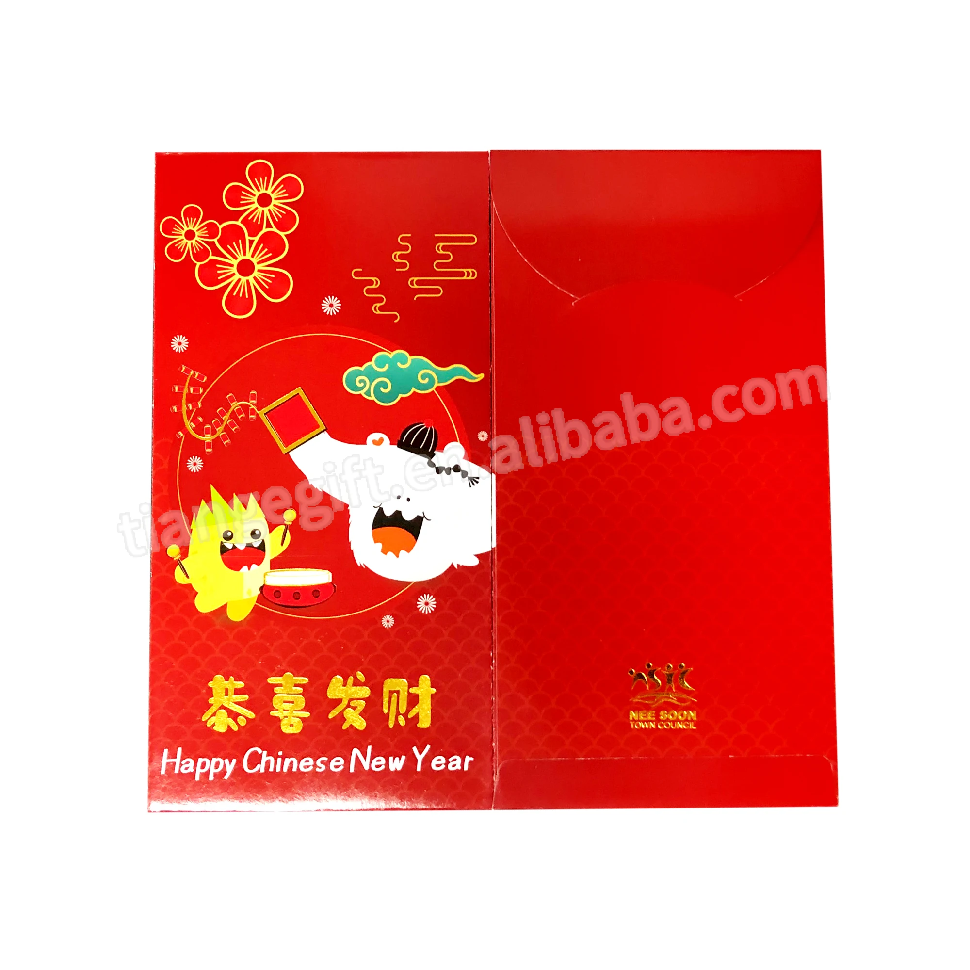 Custom Chinese new year red packet envelope red envelope recyclable eco-friendly new year red pocket packet envelope