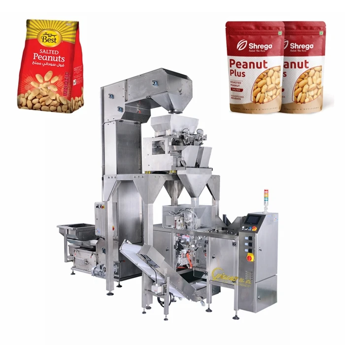Semi Automatic1kg Weighing Roasted Peanuts Coffee Beans 2 Line Small Granule Bag Packing Machinery