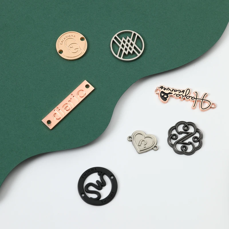 Metal Logo Label Clothing Metal Plate Logo Sew Clothing Label Personalized Metal Labels for Clothes or Bags