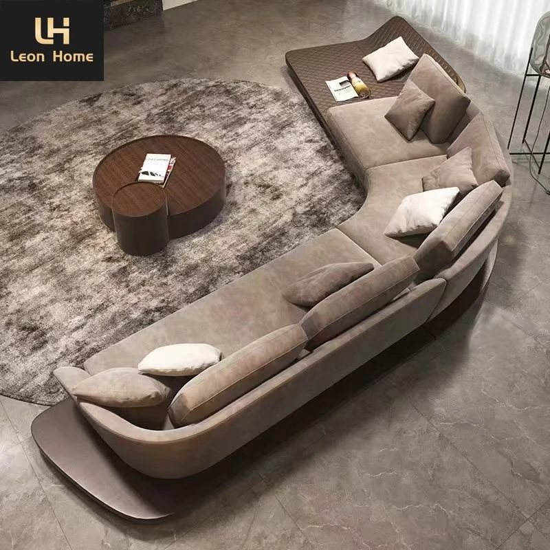 New Italian Luxury Style Modern Sectional Sofa Light Luxury Simple Design Sofa Set Living Room Furniture Sofa