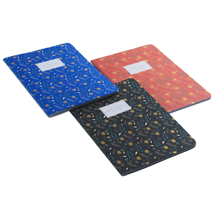 Custom Full Color Foil Stamping and Embossing Paper Cover Notebook with Center Sewn Binding