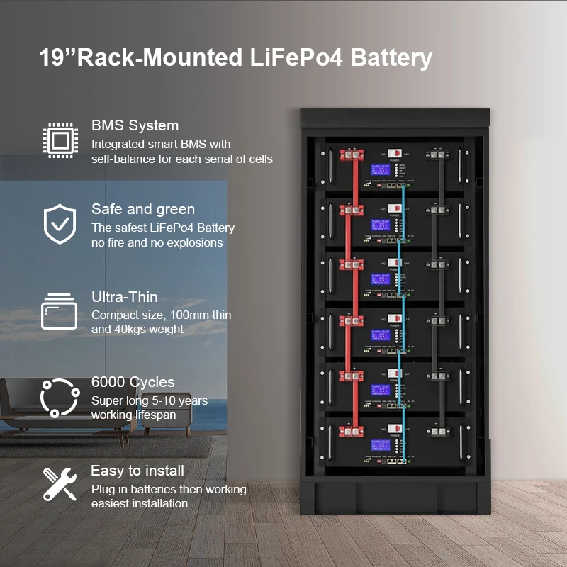 48V 100Ah 4U eg4 server rack battery Home Use Off Grid Photovoltaic Solar Power System 2Kw 3Kw 5Kw 10Kw Energy Storage System