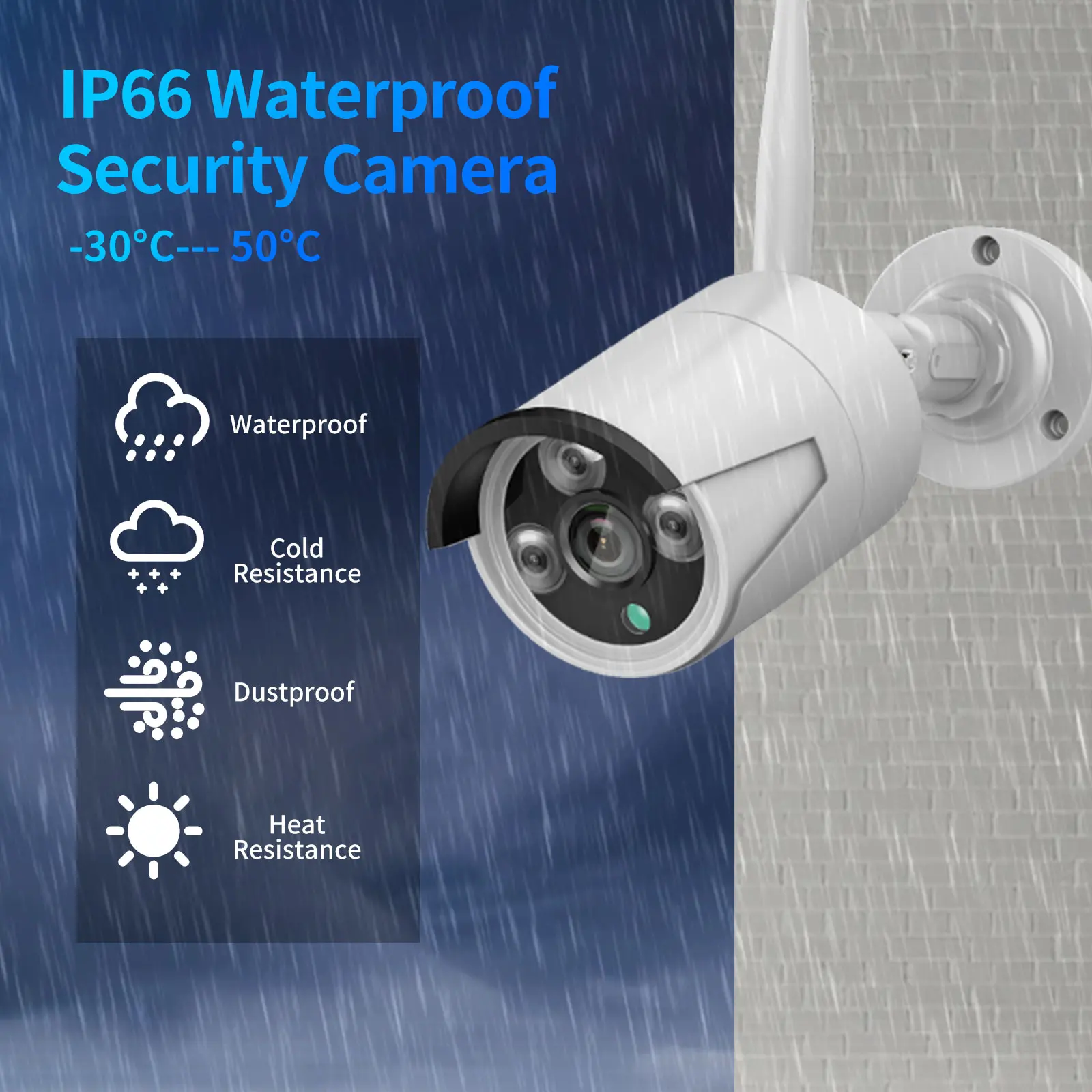 4ch 3mp wireless camera system Outdoor Security System wifi nvr kit