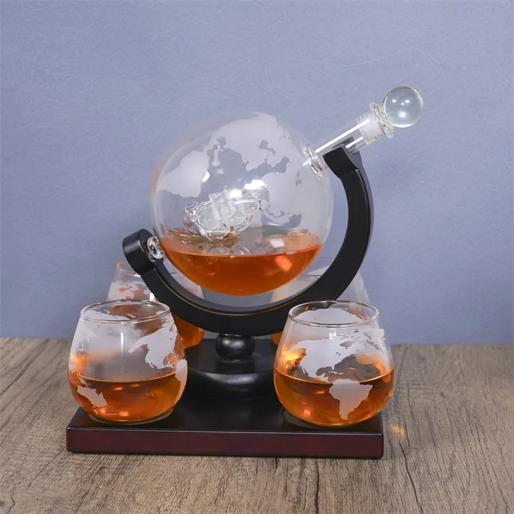 Hot Selling 900ml Handblown High Borosilicat whisky decanter glass set