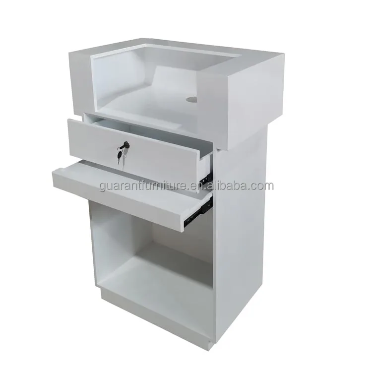 small mini beauty reception desk high quality  white salon reception desk
