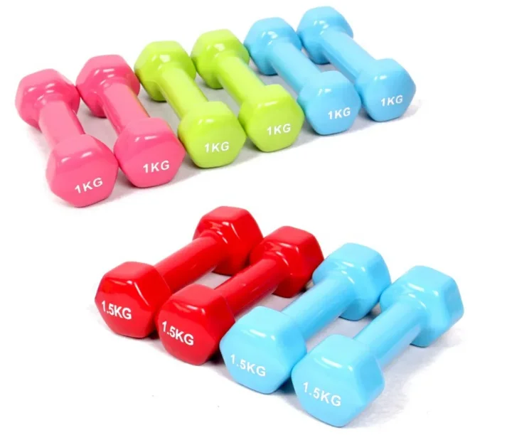 Hex Head Dip Plastic Dumbbell Male and Female Bone-shaped Dipped Dumbbells Portable Yoga Fitness Dumbbell
