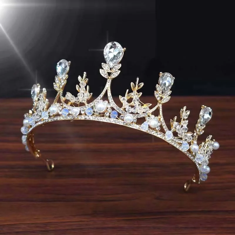 Handmade Crown Crystal Drop Diamond Wedding Bridal hair accessories