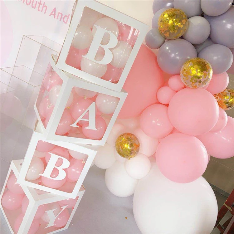 Party Decorations 1st Birthday Balloon Blocks Decor ONE Letter Boy Girl Baby Shower Decor First Birthday Balloon Boxes