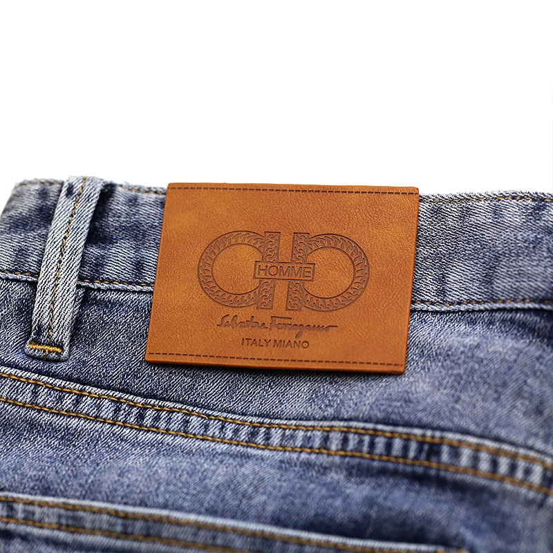 High Quality Garment Denim Leather Patch Label  Jeans Brand Logo Custom Pu Bag Embossed Tags Leather Patches Labels For Clothing