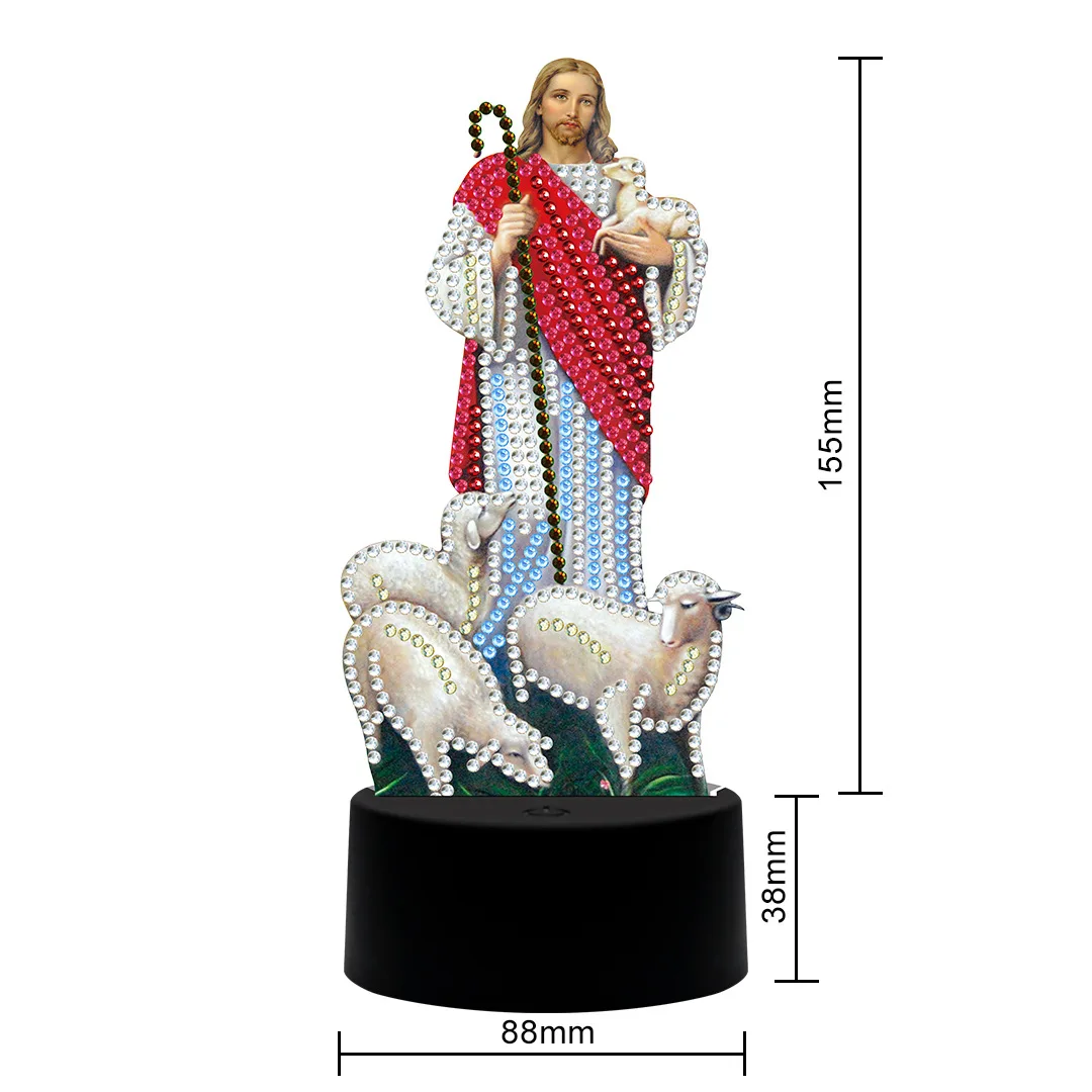 5D стол «сделай свой» мозаичная вышивка USB светодиодная алмазная живопись «Jesus» портрет христианство