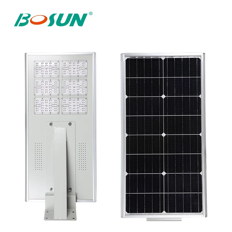 BOSUN Promotion on sale! IP65 waterproof solar panel 40w 50w all in one solar led street light