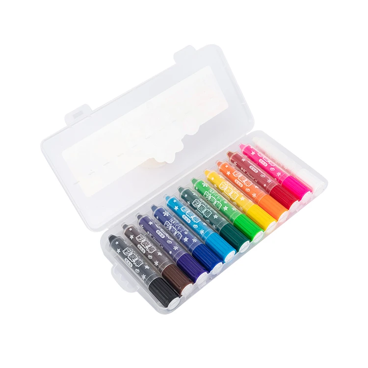 6 12 Colors Silky Washable Wax Crayons for Children Fancy Face Paint Gel Twistable Crayon