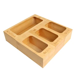 Set of 4 Food Storage Bag Organizers , Bamboo Ziplock Bags Holders for Gallon, Quart, Sandwich