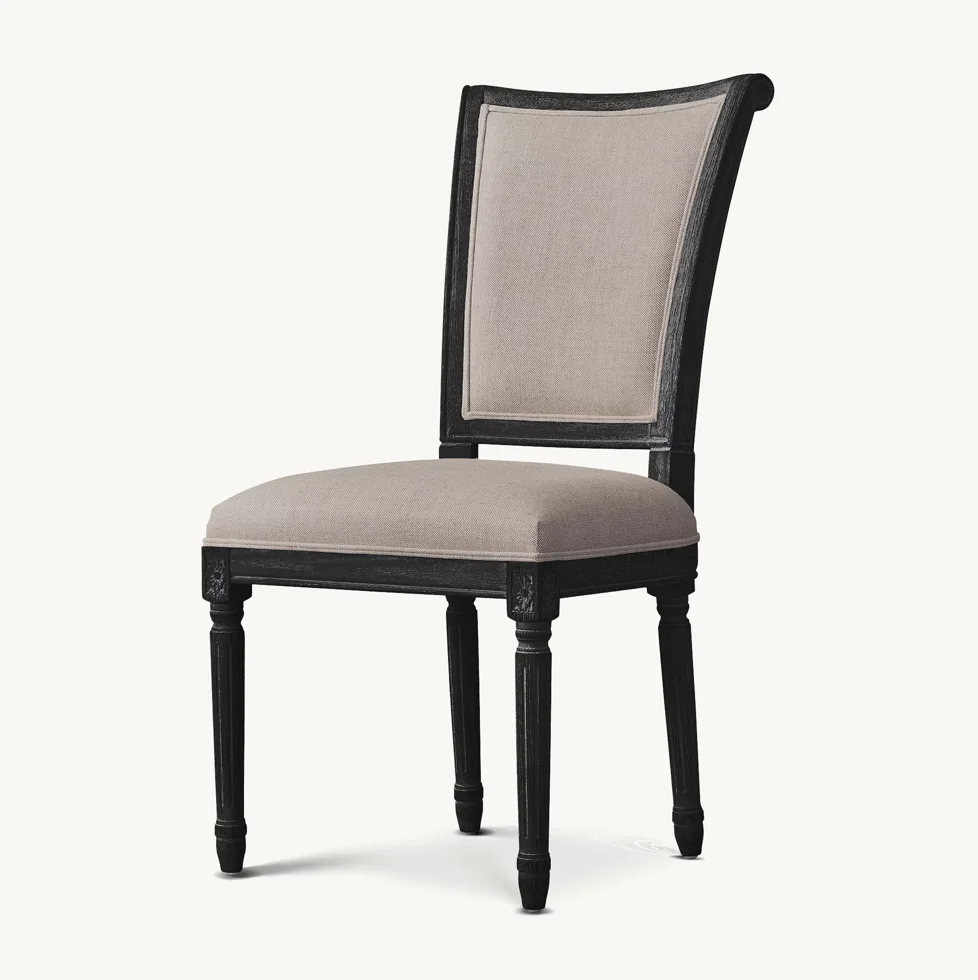 Sassanid OEM Top Ranking Neoclassicism Vintage French Flare Back Fabric Dining Side Chair