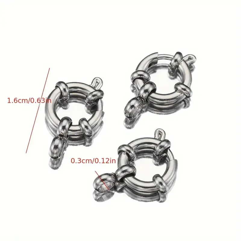 Stainless Steel Spring Buckle Clasps 24k PVD Gold Plated Anchor Spring Clasp For Diy Bracelet Necklace Connecting Accessories