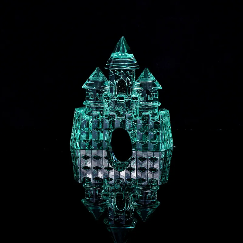 Clear Glass Crystal Medieval Cinderella Castle Pin Home Decor Frozen Jumping Castle Bouncy