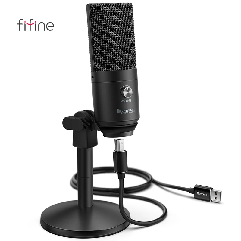  Fifine K670B веб-трансляция потокового USB Cavo Microfono Совместимость с ПК