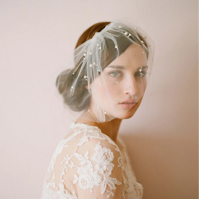 O921 wholesale women headband pearl bridal veil with comb cathedral wedding veil and Accessories