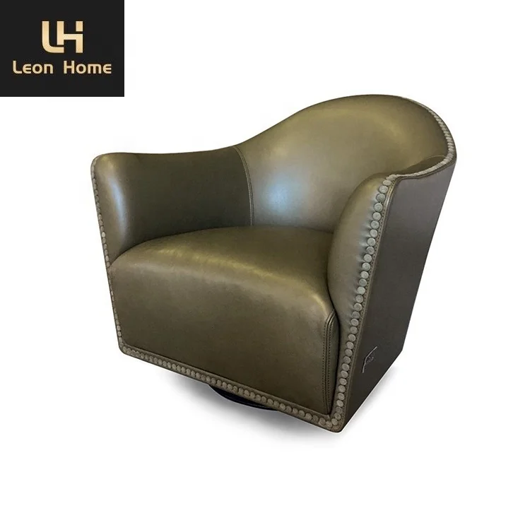 Italian design lobby customized furniture armchair luxury single leather leisure chair