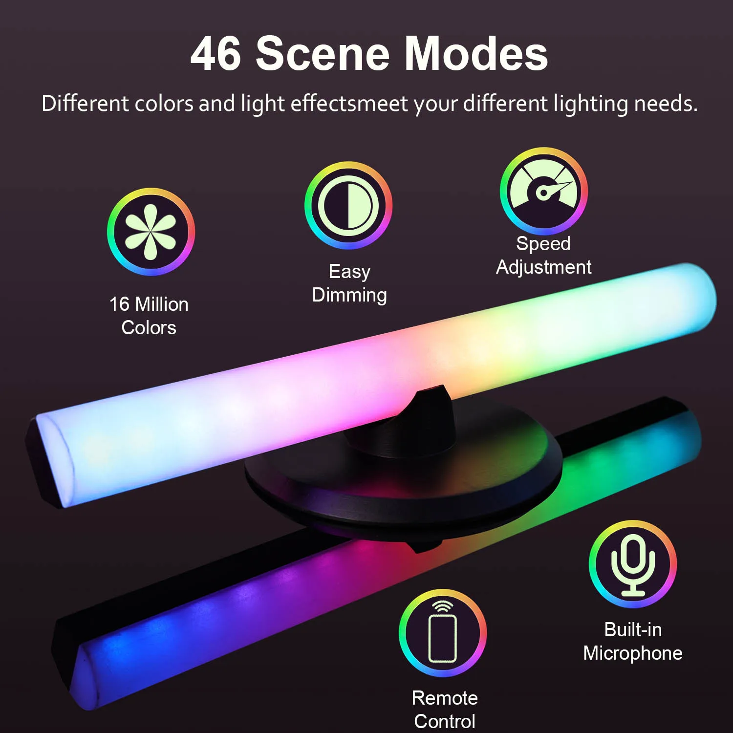 Desk Atmosphere RGB Night Light App Control TV Computer Decoration Lamp rgb Sound Control Led Light Motion Sensor Light Indoor