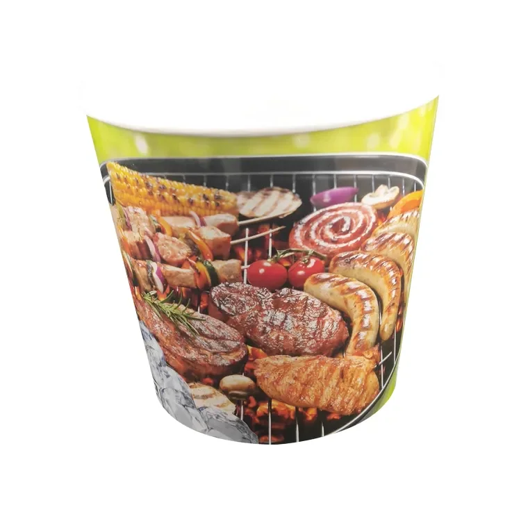 High quality custom printed logo 85oz disposable food fried chicken paper buckets