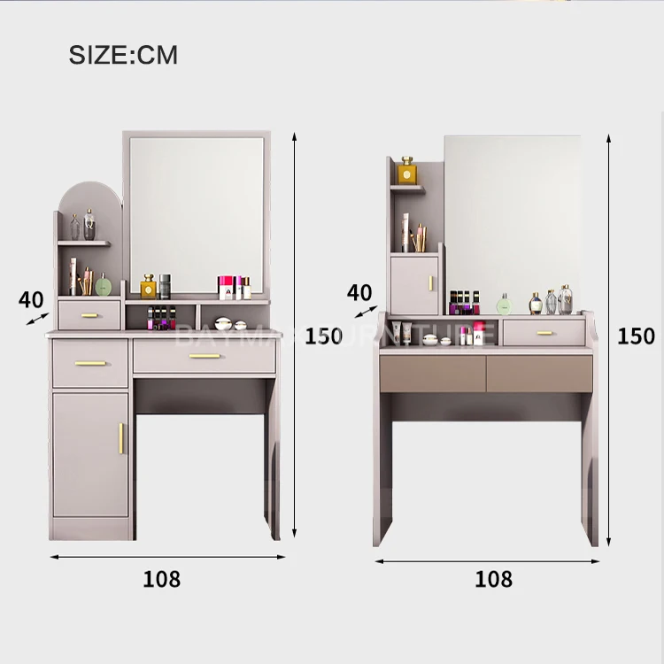 Modern simple bedroom dressing table chair makeup vanity table with mirror