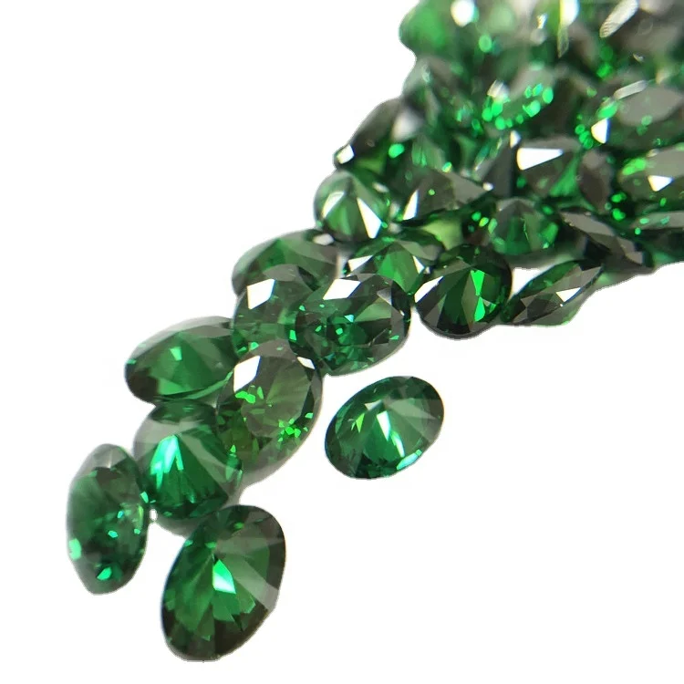 High quality egg shape 5x7mm - 10x12mm loose zircon price oval cz gem green stone cubic zirconia