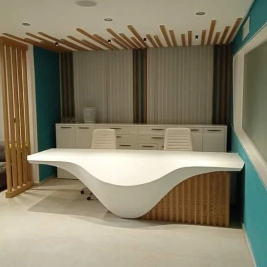 Yestone salon designs interior beauty acrylic solid surface stone office reception desk reception counter design for restaurant