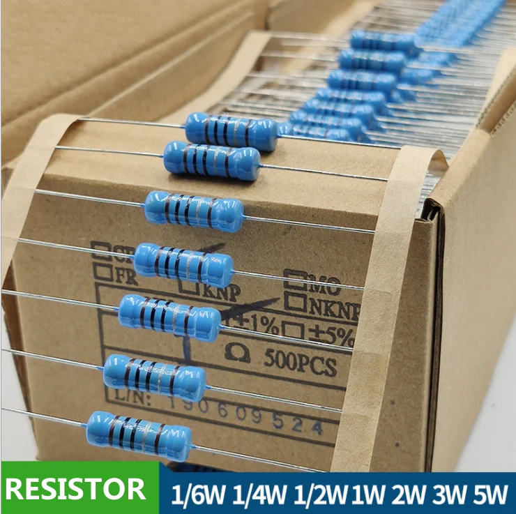 Metal film resistor 3W 1K 10K 100K 5% 1% bulk tape metal film resistor