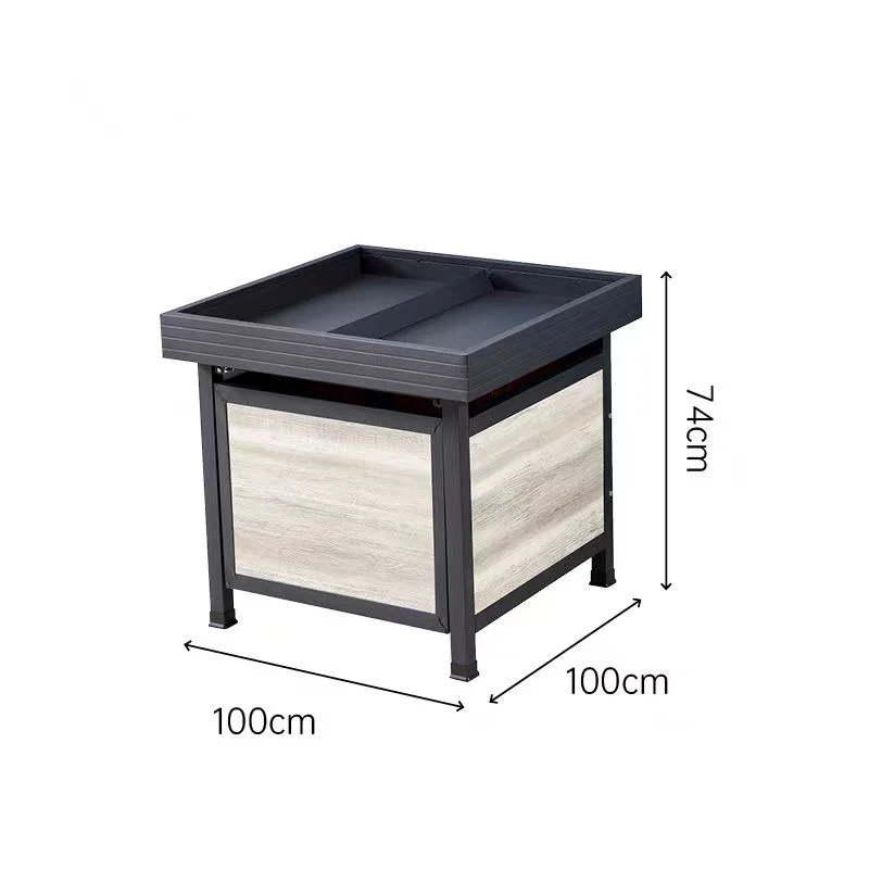 Wooden color fruit vegetable display rack for supermarket