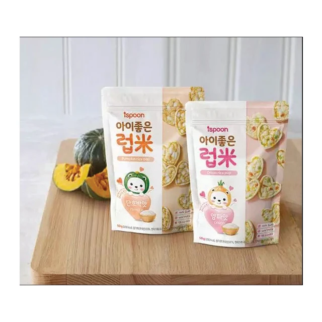 Высококачественная зернистая закуска, Рисовое Печенье, органическая еда, Сделано в Корее, мягкая детская сумка, срок годности 12 месяцев