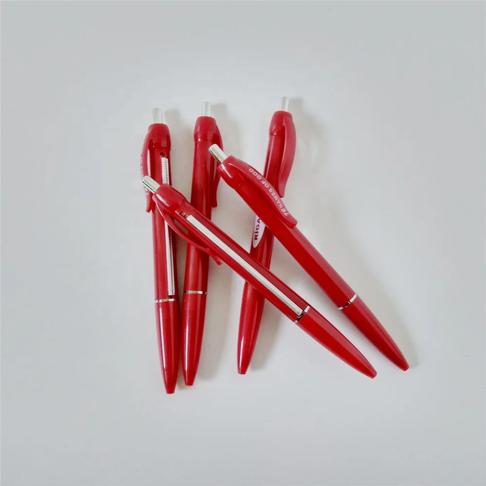 Red barrel Promotional Advertising Banner Pen With Paper Inside Plastic Retractable Pull out Banner Pen