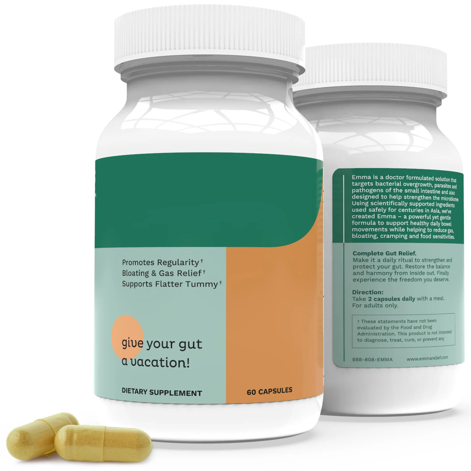 Gut Health Capsules and Gut Lining Supplement Prebiotic, Probiotic, Postbiotic to Support Optimal Gut Health