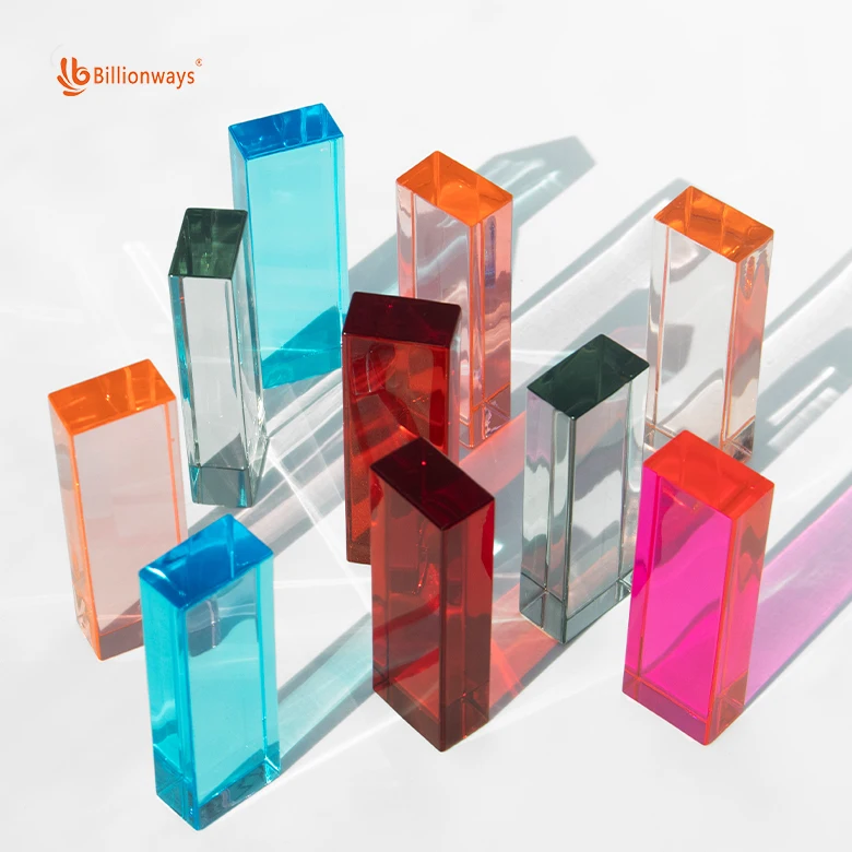 Rainbow 75*25*15mm Acrylic Cubes Children Learning Color Light Shadow Toys Stacking Gem Blocks Sensory Building Blocks for Kids