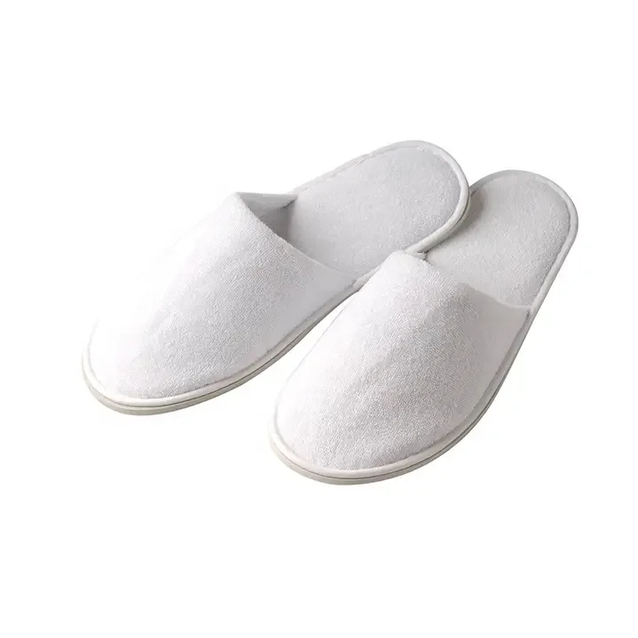 Дешевые белые оптовые индивидуальные махровые полотенца одноразовые спа-Тапочки EVA отель