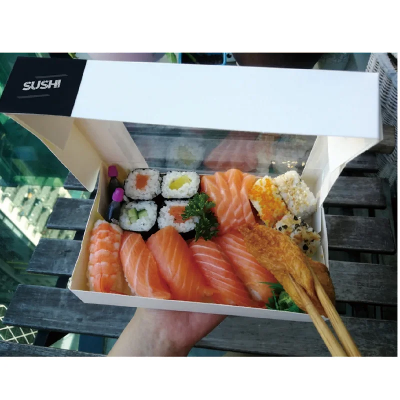 Wholesale Recycled Food Sushi Packaging Box Take Out Personalized Magnet Luxury Gift Sushi Lunch Packing Box