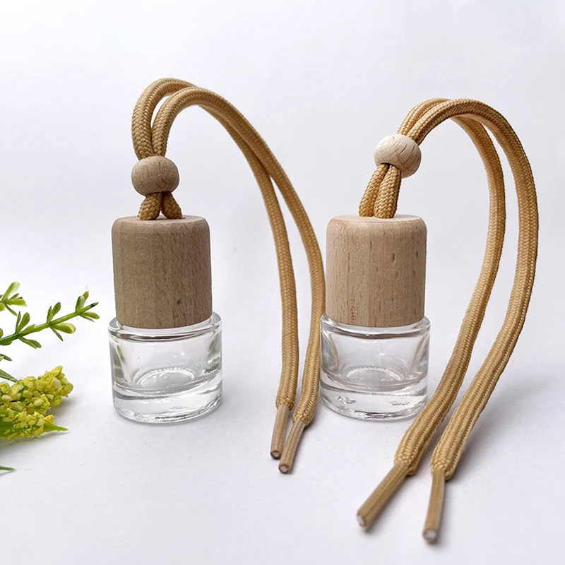 High Quality 5ml round shape glass perfume hanging car diffuser bottle