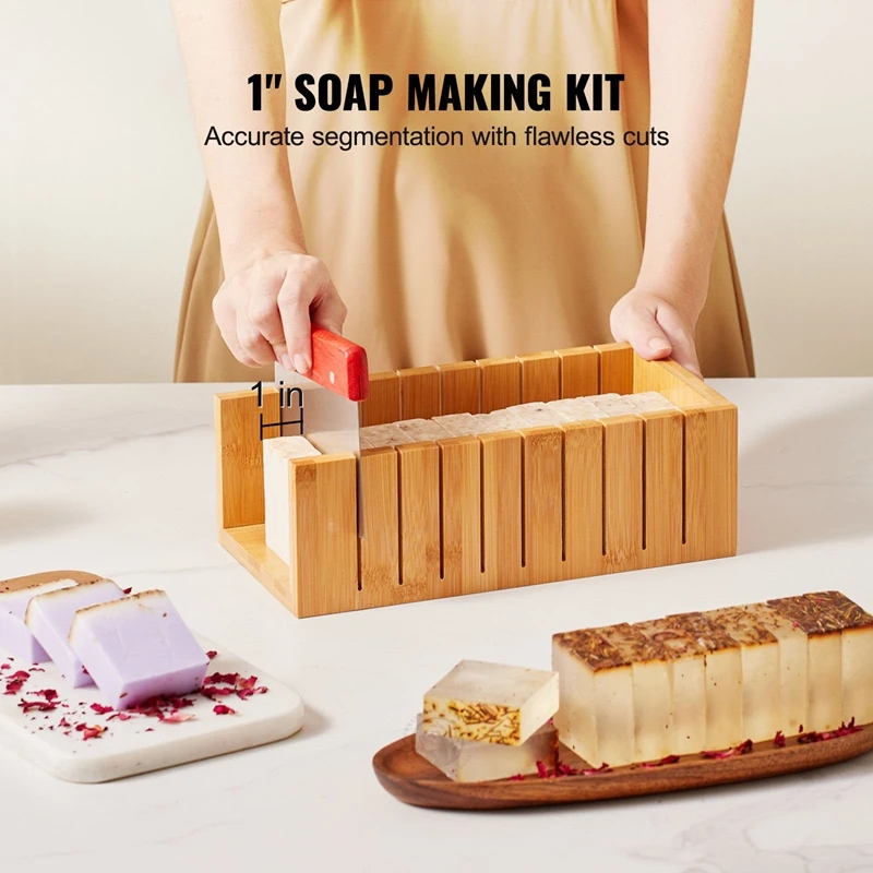 Premium Soap Making Kit Bamboo Soap Cutter and Mold and Cutter for Handmade Soap