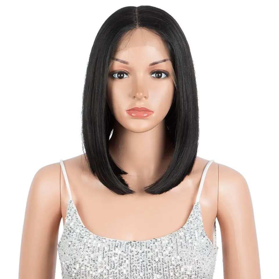 Noble hair wholesale Natural color short BOB lace wigs for female cheap wigs with lowest price synthetic hair wigs