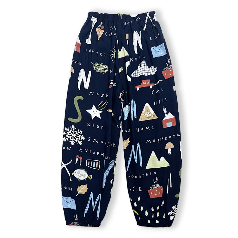 Diray Plus 2024 Spring Summer Boys Fashion Casual Pants Random Pattern Print Loose Breathable Quick Drying Beach Pants Korean